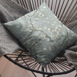 Almond Blossoms Grey Vincent Van Gogh Cushion