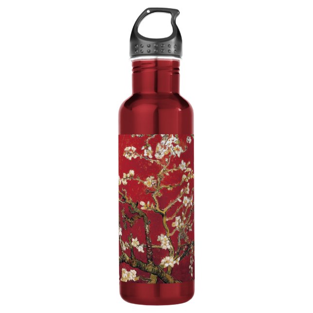 Almond Blossoms Red Vincent van Gogh Art Painting 710 Ml Water Bottle (Front)