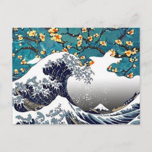 Almond Blossoms, The Wave, Fine Art Parody Postcard