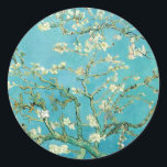 Almond Blossoms | Vincent van Gogh Classic Round Sticker<br><div class="desc">Almond Blossoms (1890) by Dutch artist Vincent van Gogh (1853-1890). Van Gogh's Almond Blossoms painting showcases delicate white flowers set against a vibrant turquoise sky, symbolising new life and renewal. Inspired by Japanese art, the elegant branches and flowing lines create a sense of serenity and natural beauty. The textured brushstrokes...</div>
