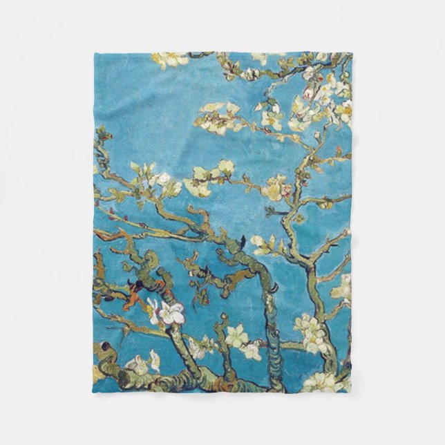 Almond Blossoms Vincent van Gogh Fleece Blanket (Front)