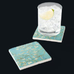 Almond Blossoms | Vincent van Gogh Stone Coaster<br><div class="desc">Almond Blossoms (1890) by Dutch artist Vincent van Gogh (1853-1890). Van Gogh's Almond Blossoms painting showcases delicate white flowers set against a vibrant turquoise sky, symbolising new life and renewal. Inspired by Japanese art, the elegant branches and flowing lines create a sense of serenity and natural beauty. The textured brushstrokes...</div>