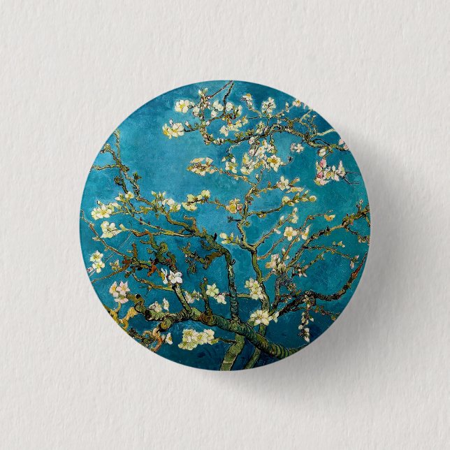 Almond Branches in Bloom Round Pinback 3 Cm Round Badge (Front)