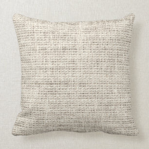 Almond burlap linen background cushion
