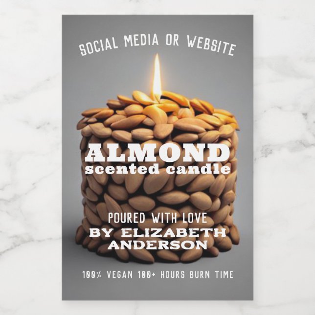 Almond Candle Food Label (Single Label)