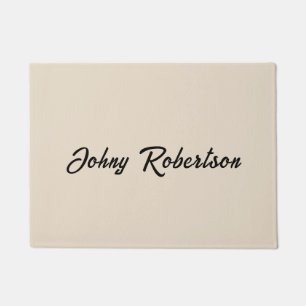 Almond Color Plain Elegant Professional Minimalist Doormat