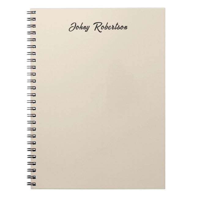 Almond Color Plain Elegant Professional Minimalist Notebook (Front)
