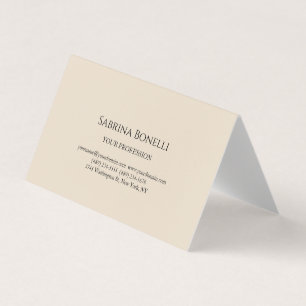 Almond Colour Modern Unique Elegant Plain Simple  Business Card