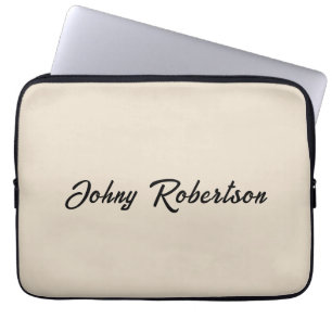 Almond Colour Plain Elegant Professional Minimalis Laptop Sleeve
