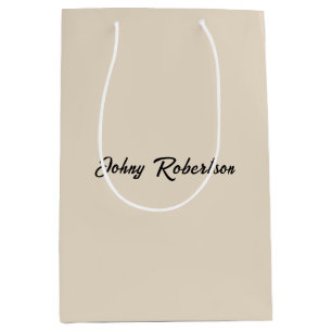 Almond Colour Plain Elegant Professional Minimalis Medium Gift Bag