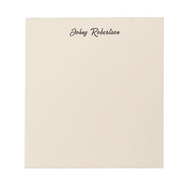 Almond Colour Plain Elegant Professional Minimalis Notepad (Front)