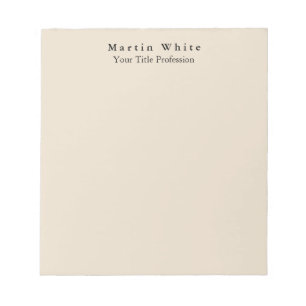 Almond Colour Plain Elegant Professional Modern Notepad