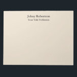 Almond Colour Plain Elegant Professional Modern Notepad<br><div class="desc">Simple, modern, minimalist design for companies. This template can be customised to meet all professional occupations.</div>