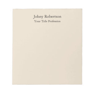 Almond Colour Plain Elegant Professional Modern Notepad