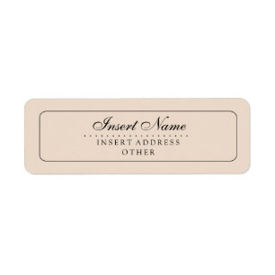 Almond Custom Plain Wedding Return Address Label