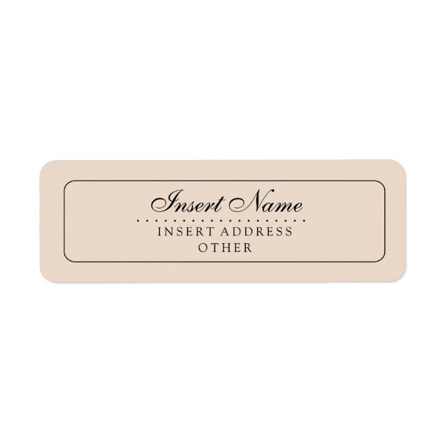 Almond Custom Plain Wedding Return Address Label (Front)