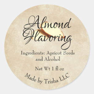 Almond Flavoring Custom Label Sticker