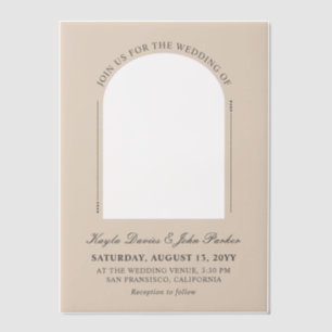 Almond & Grey Arch Peekaboo Informal Wedding Vellum Invitations