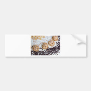Almond nut cake with chocolate sprinkles detail bumper sticker
