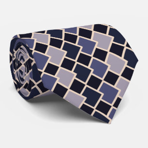 Almond Purple Navy Geometric Diamond Shape  Tie