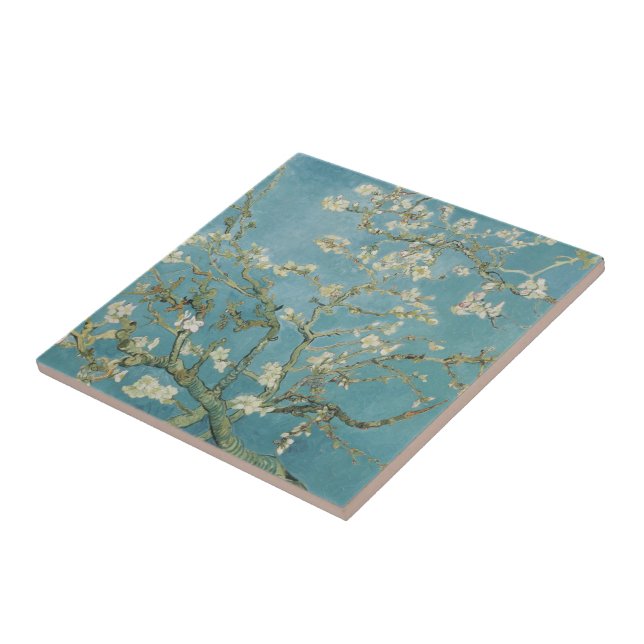 Almond tree in blossom by Vincent Van Gogh Ceramic Tile (Side)
