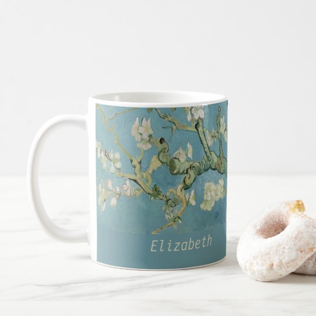 Almond tree in blossom by Vincent Van Gogh  Coffee Mug (With Donut)