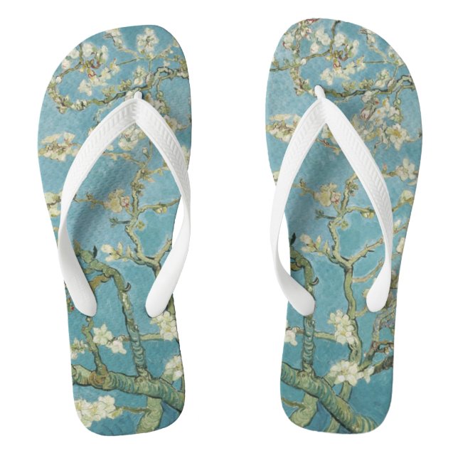 Almond tree in blossom by Vincent Van Gogh Thongs (Footbed)