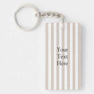 Almond & White Stripes  Key Ring