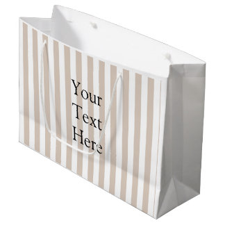 Almond & White Stripes  Large Gift Bag