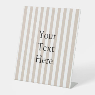Almond & White Stripes  Pedestal Sign