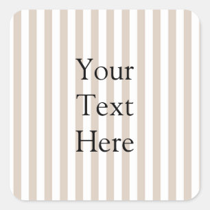 Almond & White Stripes Square Sticker