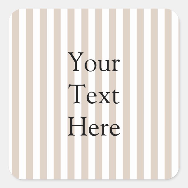 Almond & White Stripes  Square Sticker (Front)