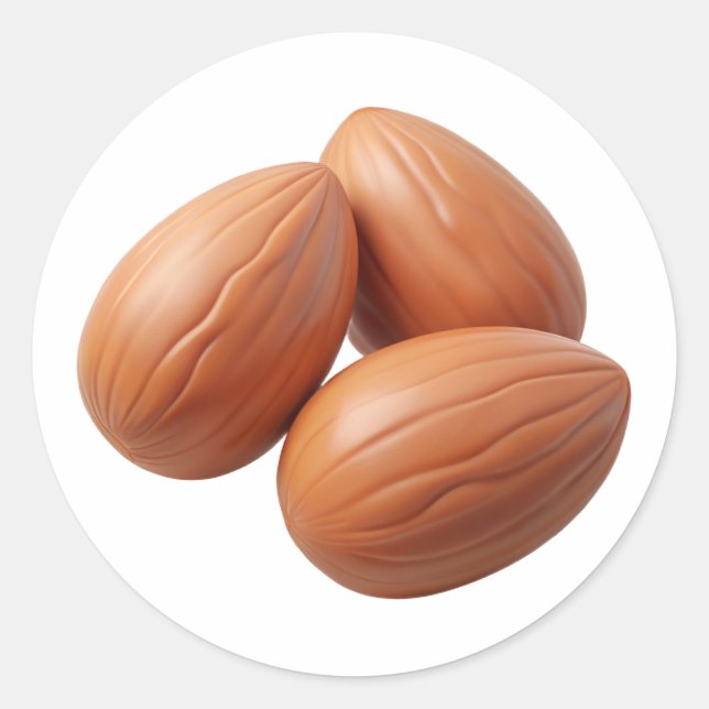 Almonds Plastic 3D – Glossy Round Label (Front)