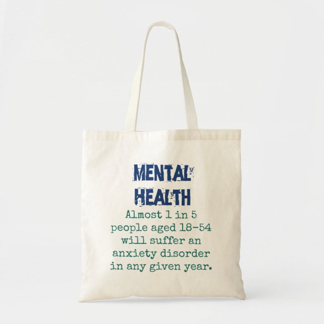 Almost 1 in 5 people Will Suffer - Mental Health Q Tote Bag (Front)