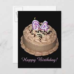Almost 64... Happy 64th Birthday Cake Photography Postcard
