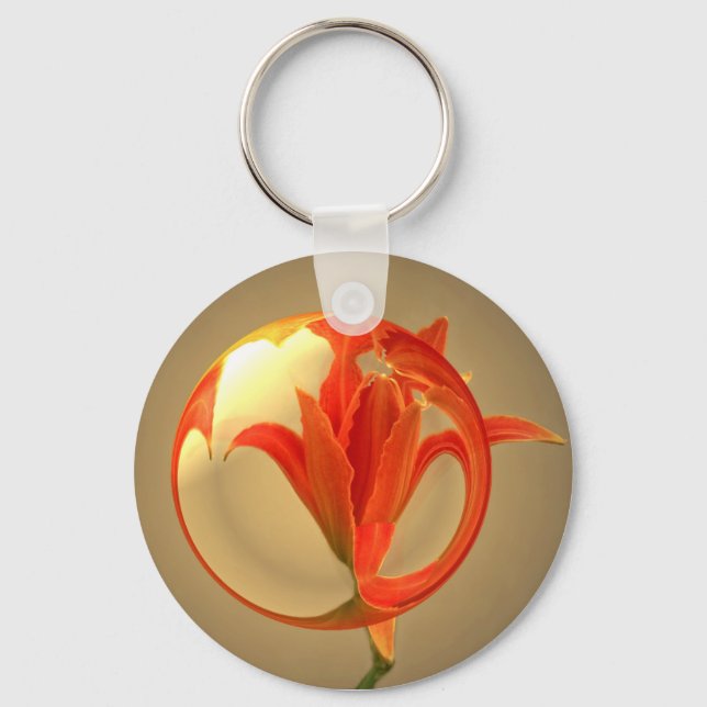 Almost A Blossom In Glass Key Ring (Front)