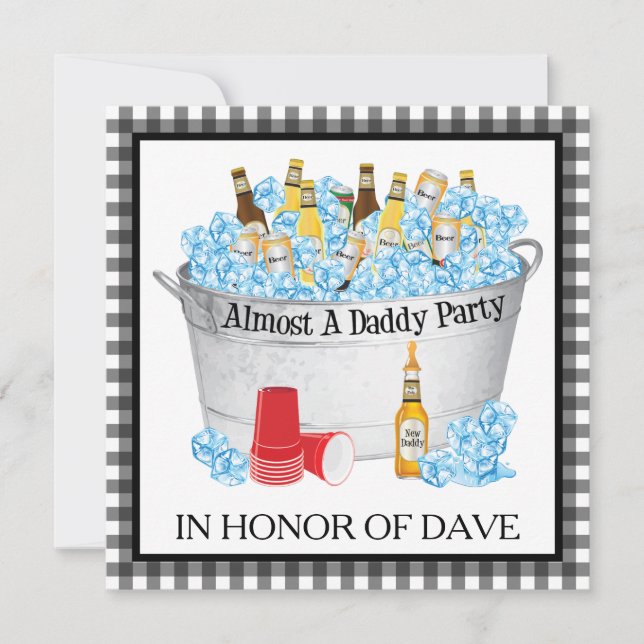 Almost a Daddy Baby Shower Beer Party Invitation (Front)