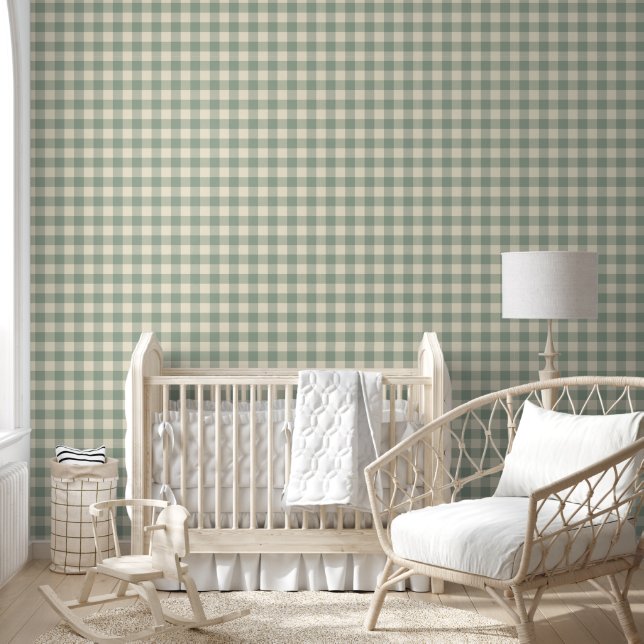 Almost Awake Gingham - Along the River plaid. Wallpaper (Kids)