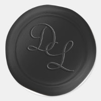 Almost Black 2 Letter Monogram Wax Seal Stickers
