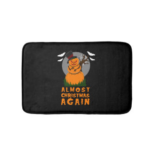 Almost Christmas Again Funny Halloween Men Snowman Bath Mat