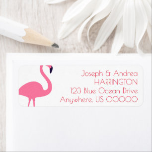 Almost Flamingo White Return Address Label
