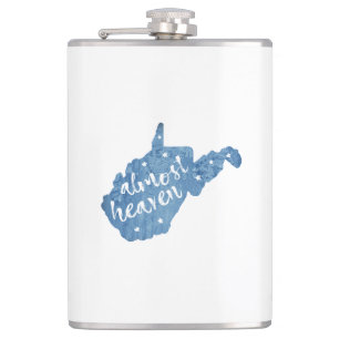 Almost Heaven West Virginia Hip Flask