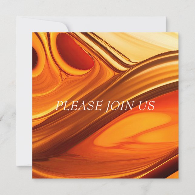 ALMOST HONEY FLOWING ABSTRACT INVITATION (Front)