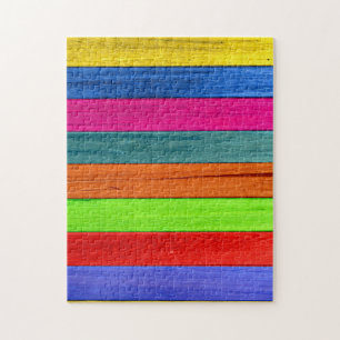 Almost impossible colourful planks jigsaw puzzle