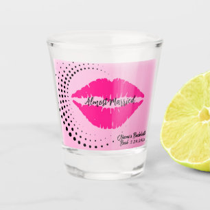 "Almost Married" Party Me Pink Lips Bachelorette Shot Glass