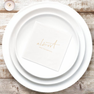 Almost Mrs Name Bridal Shower Foil Napkins