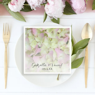 Almost Pink Hydrangea Floral Wedding Napkin