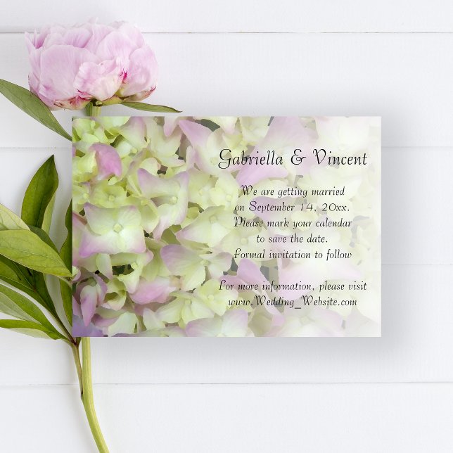 Almost Pink Hydrangea Floral Wedding Save the Date Invitation (Creator Uploaded)