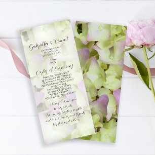 Almost Pink Hydrangea Wedding Program