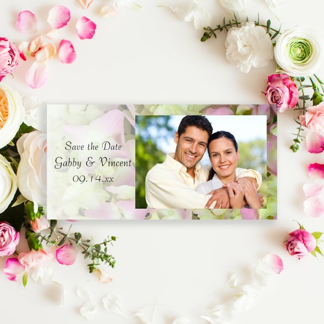 Almost Pink Hydrangea Wedding Save the Date (Creator Uploaded)